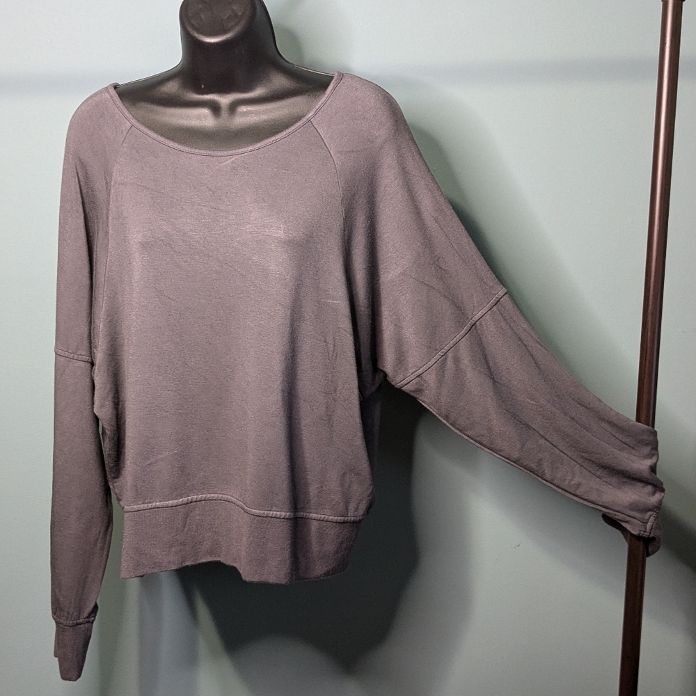 Grey backless Express sweater